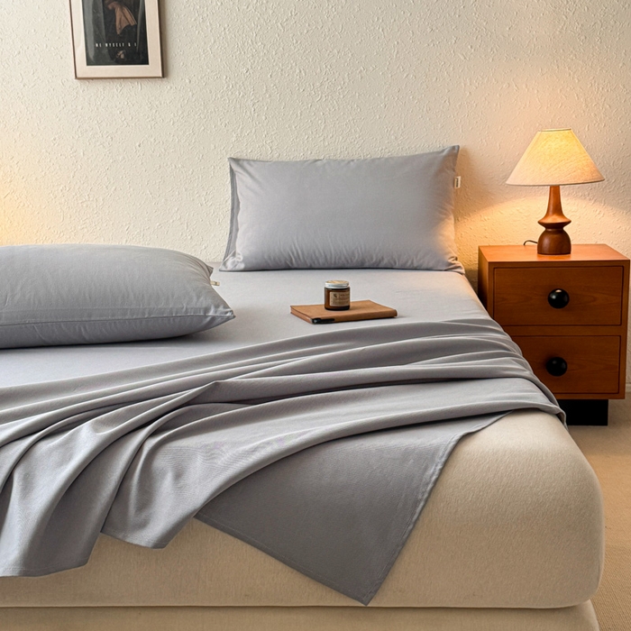 91家纺网 家纺一手货源 找家纺 小叮当家纺仓储工厂店 （提供买家秀 爆款花型 不断货）2025新款全棉纯色老粗布单枕套 雪花银