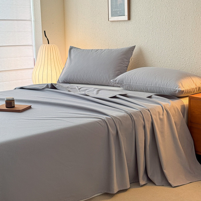 91家纺网 家纺一手货源 找家纺 小叮当家纺仓储工厂店 （提供买家秀 爆款花型 不断货）2025新款全棉纯色老粗布单枕套 雪花银