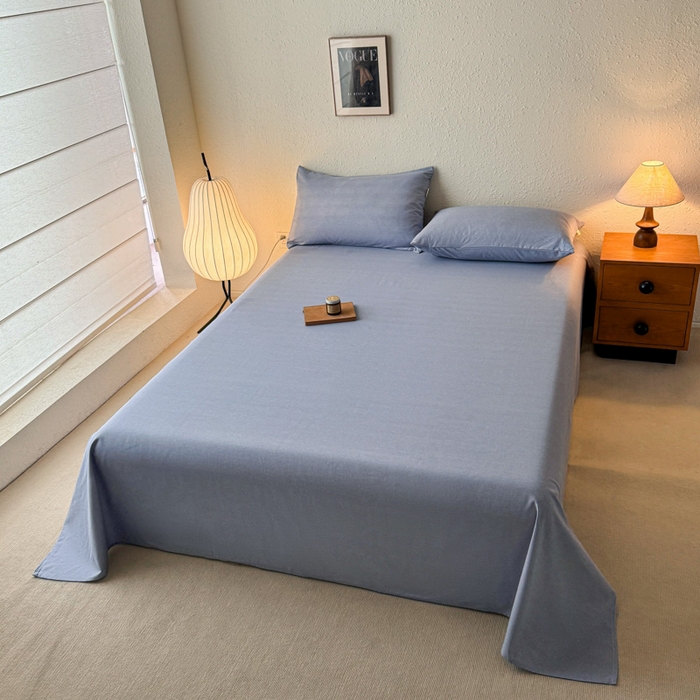 91家纺网 家纺一手货源 找家纺 小叮当家纺仓储工厂店 （提供买家秀 爆款花型 不断货）2025新款全棉纯色老粗布单枕套 月白兰