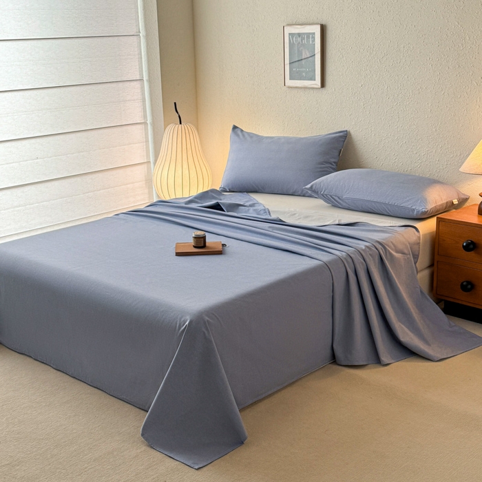 91家纺网 家纺一手货源 找家纺 小叮当家纺仓储工厂店 （提供买家秀 爆款花型 不断货）2025新款全棉纯色老粗布单枕套 月白兰