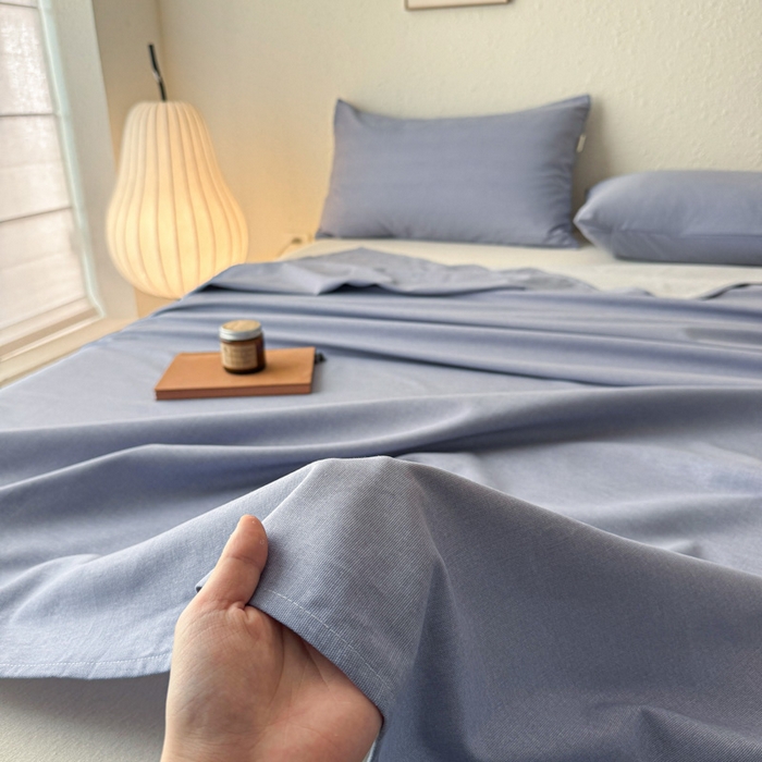 91家纺网 家纺一手货源 找家纺 小叮当家纺仓储工厂店 （提供买家秀 爆款花型 不断货）2025新款全棉纯色老粗布单枕套 月白兰