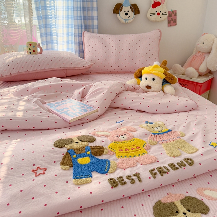 91家纺网 家纺一手货源 找家纺 赫梵茜 2025新款云朵棉毛巾绣花嵌绳款夏被夏凉被空调被春秋被被子被芯 好朋友