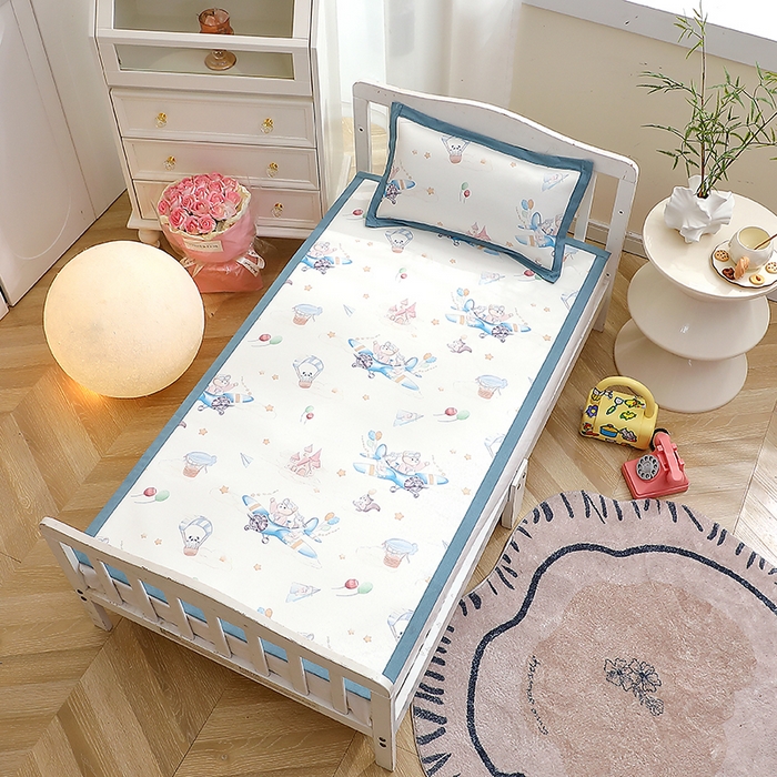 91家纺网 家纺一手货源 找家纺 小叮当家纺仓储工厂店 （提供买家秀 爆款花型 不断货）2025新款800D柔冰丝印花童席凉席 梦想家