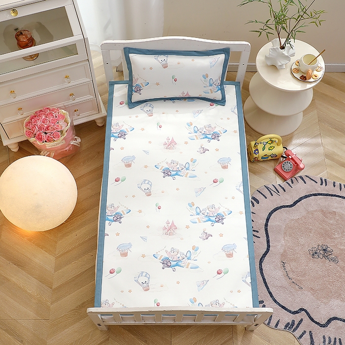 91家纺网 家纺一手货源 找家纺 小叮当家纺仓储工厂店 （提供买家秀 爆款花型 不断货）2025新款800D柔冰丝印花童席凉席 梦想家