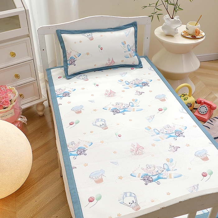 91家纺网 家纺一手货源 找家纺 小叮当家纺仓储工厂店 （提供买家秀 爆款花型 不断货）2025新款800D柔冰丝印花童席凉席 梦想家