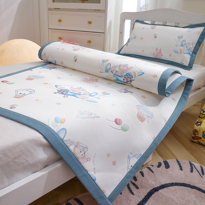 91家纺网 家纺一手货源 找家纺 小叮当家纺仓储工厂店 （提供买家秀 爆款花型 不断货）2025新款800D柔冰丝印花童席凉席 梦想家