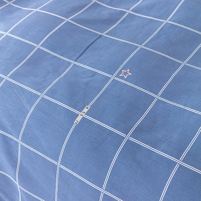 91家纺网 家纺一手货源 找家纺 小叮当家纺仓储工厂店 提供买家秀爆款花型不断货）2025新款全棉AB版13372学生宿舍印花三件套双面纯棉床单款上下铺单人 小时光-蓝