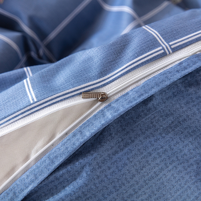 91家纺网 家纺一手货源 找家纺 小叮当家纺仓储工厂店 提供买家秀爆款花型不断货）2025新款全棉AB版13372学生宿舍印花三件套双面纯棉床单款上下铺单人 小时光-蓝