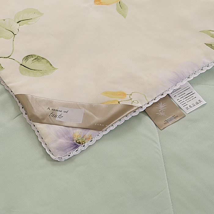 91家纺网 家纺一手货源 找家纺 小叮当家纺仓储工厂店 （提供买家秀 爆款花型 不断货）2025新款水洗棉花边夏凉被被子被芯 馥花逸夏