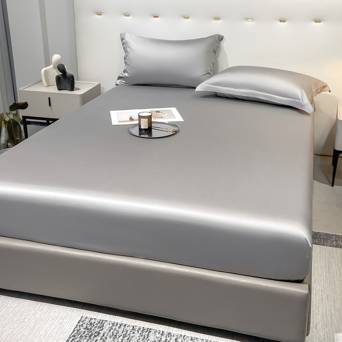 91家纺网 家纺一手货源 找家纺 （总）小叮当家纺仓储工厂店 （提供买家秀 爆款花型 不断货）2025新款兰精3M天丝纯色四件套单品系列-单床笠