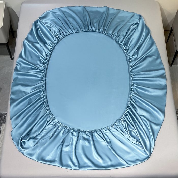 91家纺网 家纺一手货源 找家纺 小叮当家纺仓储工厂店 （提供买家秀 爆款花型 不断货）2025新款兰精3M天丝纯色四件套单品系列-单床笠 单床笠-深海蓝