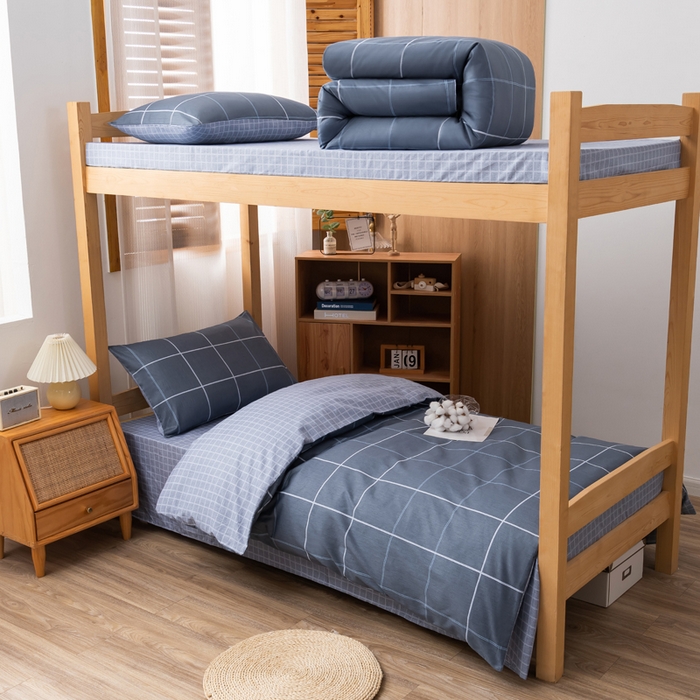 91家纺网 家纺一手货源 找家纺 总2025新款全棉学生三件套纯棉六件套装宿舍上下铺全套棉花被