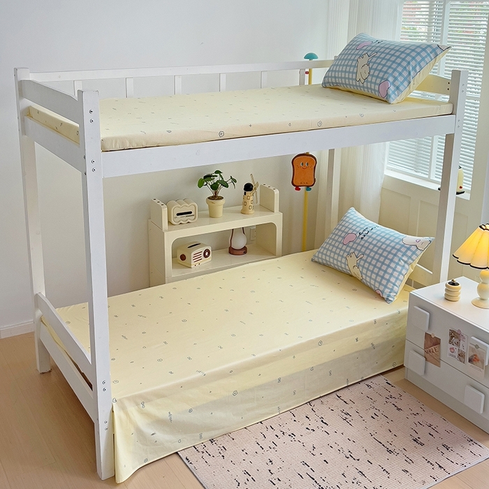 91家纺网 家纺一手货源 找家纺 麦伦家居 2025新款40支13372全棉纯棉斜纹学生上下铺床品宿舍三件套上下铺四件套系列 喵星人