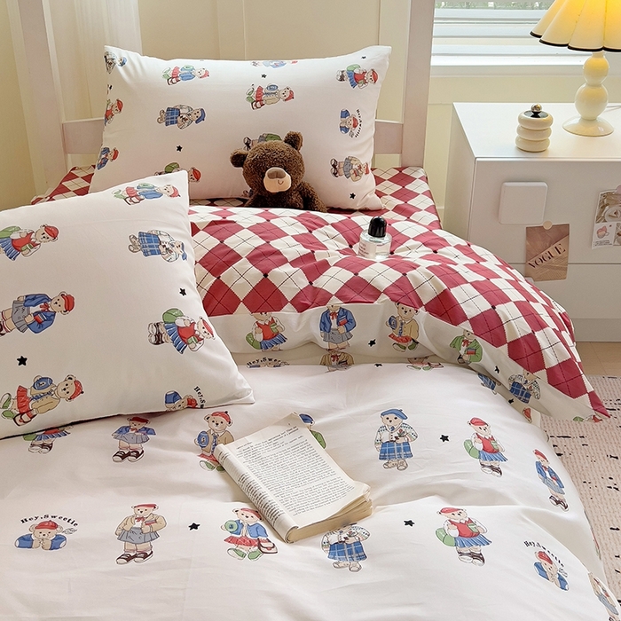 91家纺网 家纺一手货源 找家纺 （总）麦伦家居 2025新款40支13372全棉纯棉斜纹学生上下铺床品宿舍三件套上下铺四件套系列