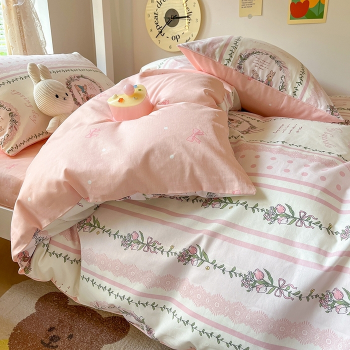 91家纺网 家纺一手货源 找家纺 麦伦家居 2025新款40支13372全棉纯棉斜纹学生上下铺床品宿舍三件套上下铺四件套系列 一见倾心