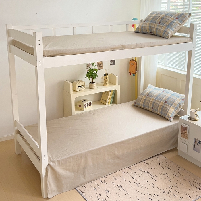 91家纺网 家纺一手货源 找家纺 麦伦家居 2025新款40支13372全棉纯棉斜纹学生上下铺床品宿舍三件套上下铺四件套系列 律动蓝