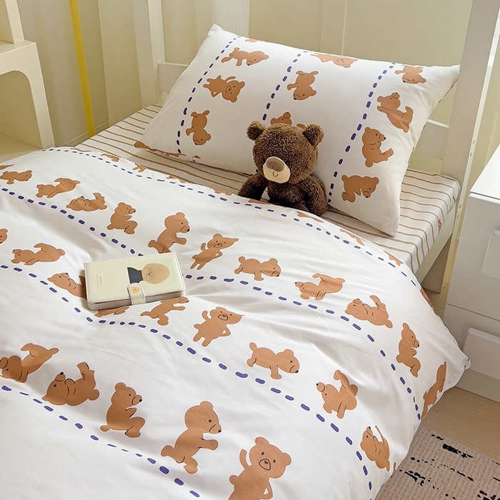 91家纺网 家纺一手货源 找家纺 麦伦家居 2025新款40支13372全棉纯棉斜纹学生上下铺床品宿舍三件套上下铺四件套系列 喜呱呱