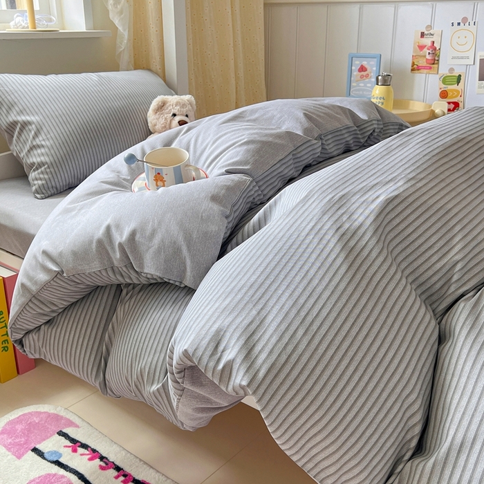 91家纺网 家纺一手货源 找家纺 麦伦家居 2025新款40支13372全棉纯棉斜纹学生上下铺床品宿舍三件套上下铺四件套系列 绅士之约