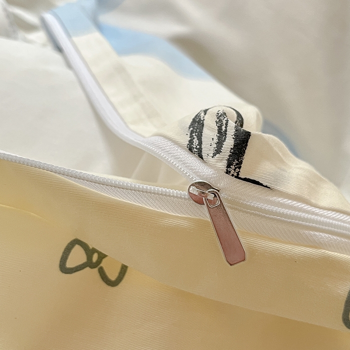 91家纺网 家纺一手货源 找家纺 麦伦家居 2025新款40支13372全棉纯棉斜纹学生上下铺床品宿舍三件套上下铺四件套系列 奶牛猫