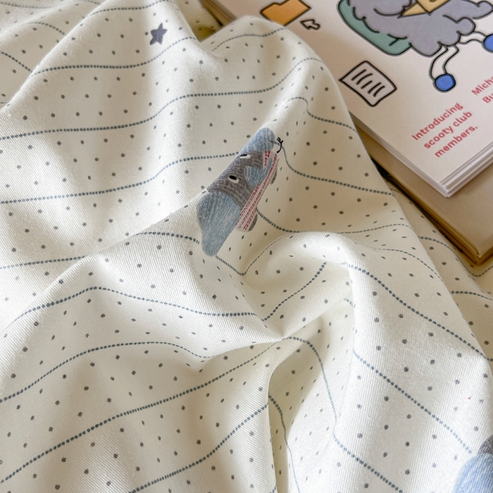 91家纺网 家纺一手货源 找家纺 麦伦家居 2025新款40支13372全棉纯棉斜纹学生上下铺床品宿舍三件套上下铺四件套系列 跳跳象