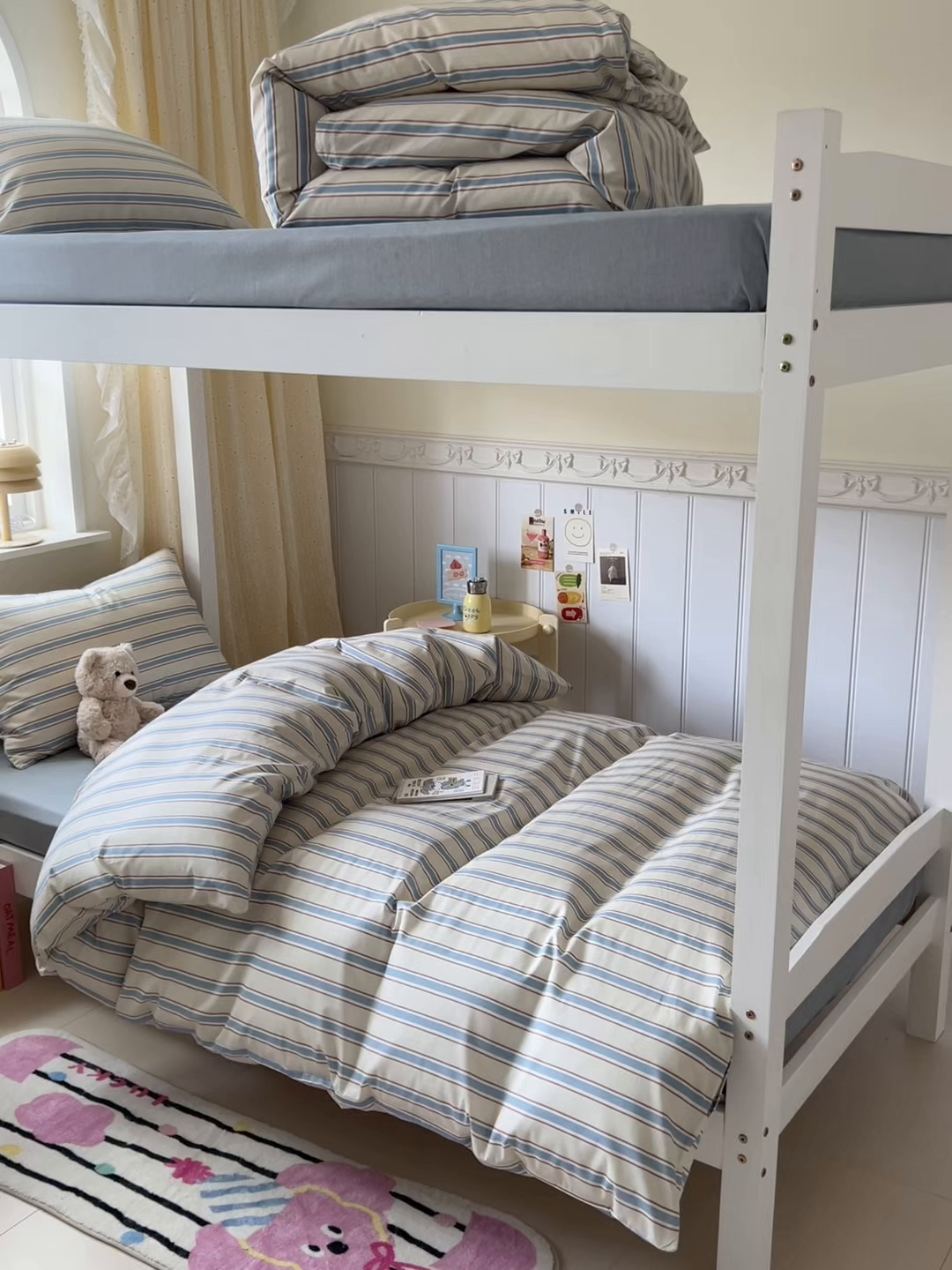 91家纺网 家纺一手货源 找家纺 麦伦家居 2025新款40支13372全棉纯棉斜纹学生上下铺床品宿舍三件套上下铺四件套系列 布洛尔