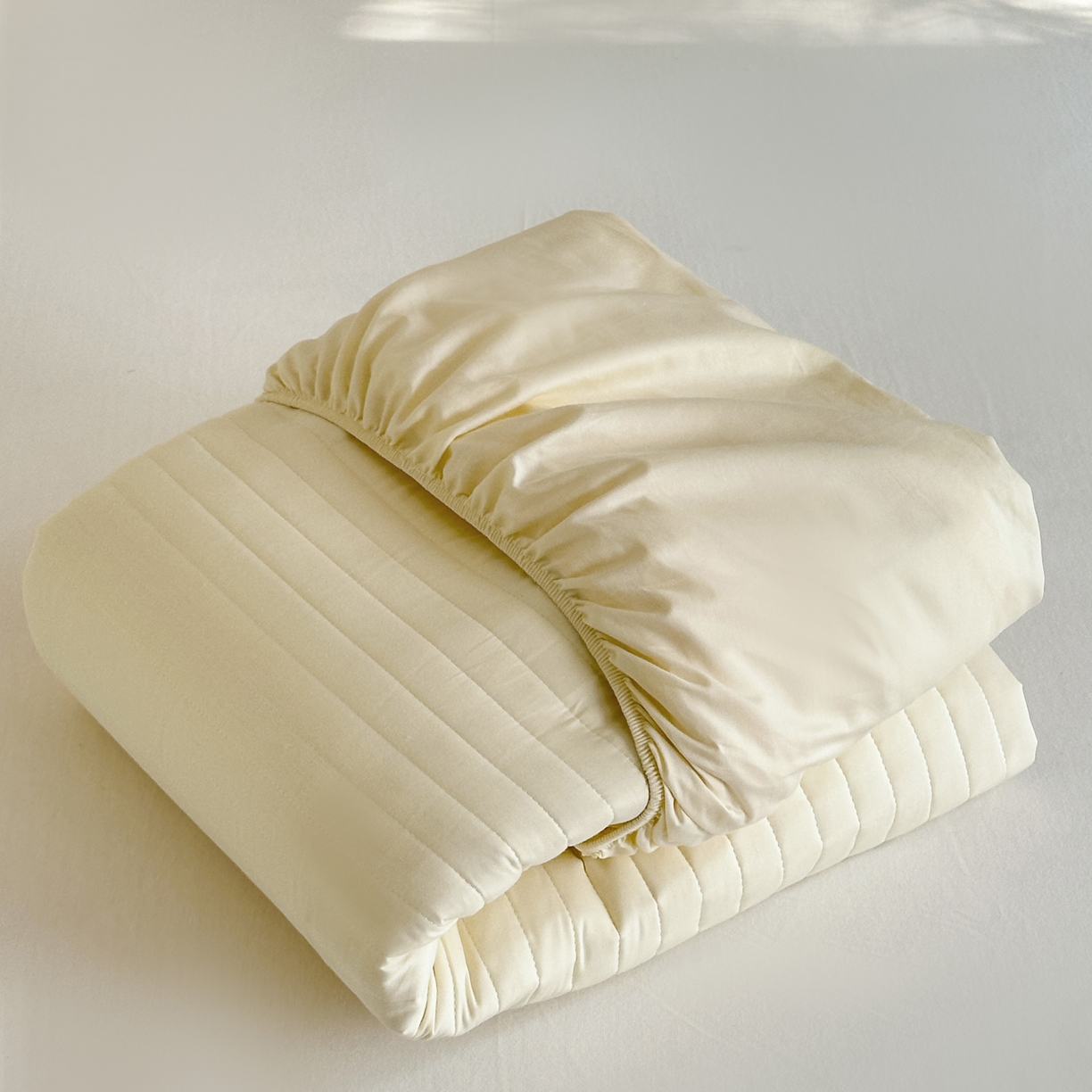 91家纺网 家纺一手货源 找家纺 （总）三味舒屋 2025新款韩风小时光宽条全棉纯棉夹棉床笠系列单床笠床笠单件