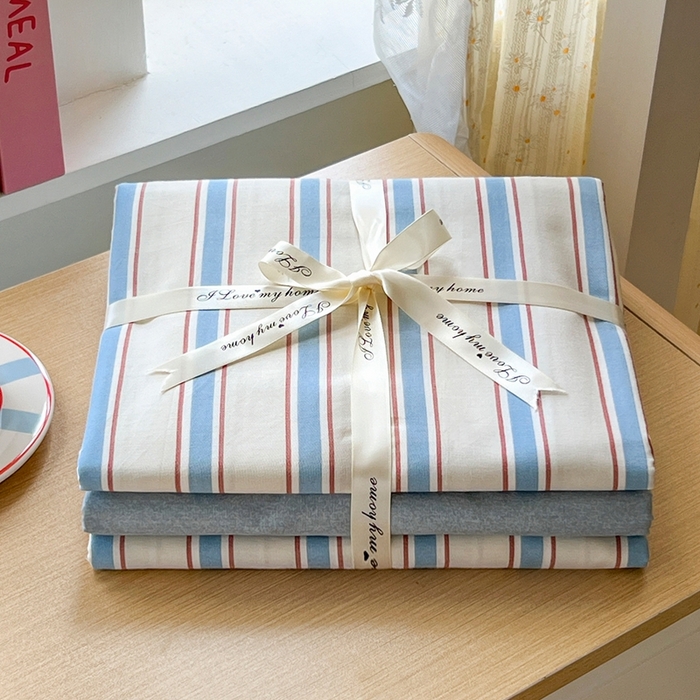 91家纺网 家纺一手货源 找家纺 麦伦家居 2025新款40支13372全棉纯棉斜纹学生上下铺床品宿舍三件套上下铺四件套系列 布洛尔