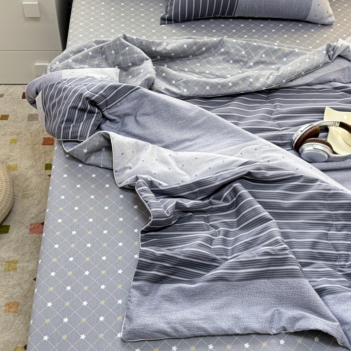 91家纺网 家纺一手货源 找家纺 （总）洺兰家居 2025新款A类全棉印花麻绳款夏被四件套