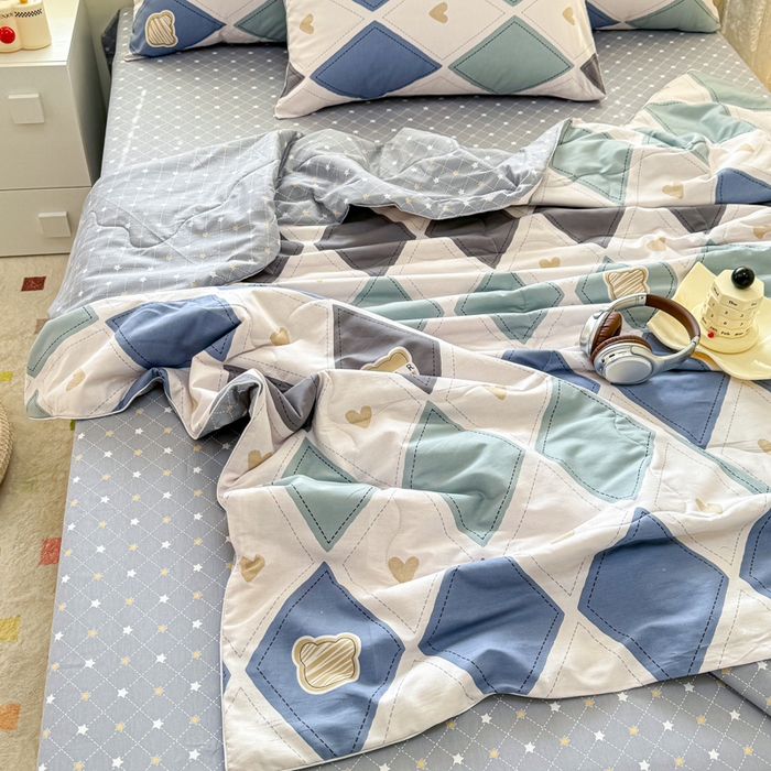 91家纺网 家纺一手货源 找家纺 （总）洺兰家居 2025新款A类全棉印花麻绳款夏被四件套