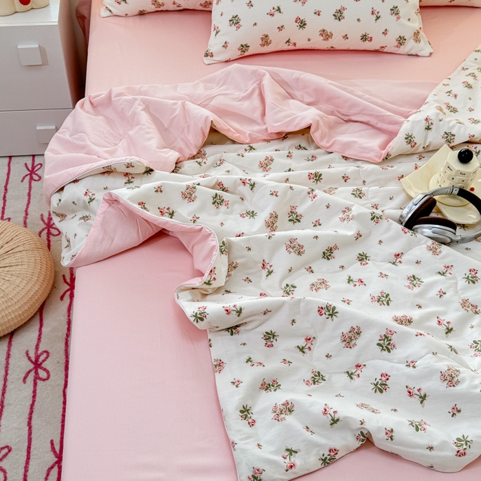 91家纺网 家纺一手货源 找家纺 （总）洺兰家居 2025新款A类全棉印花麻绳款夏被四件套