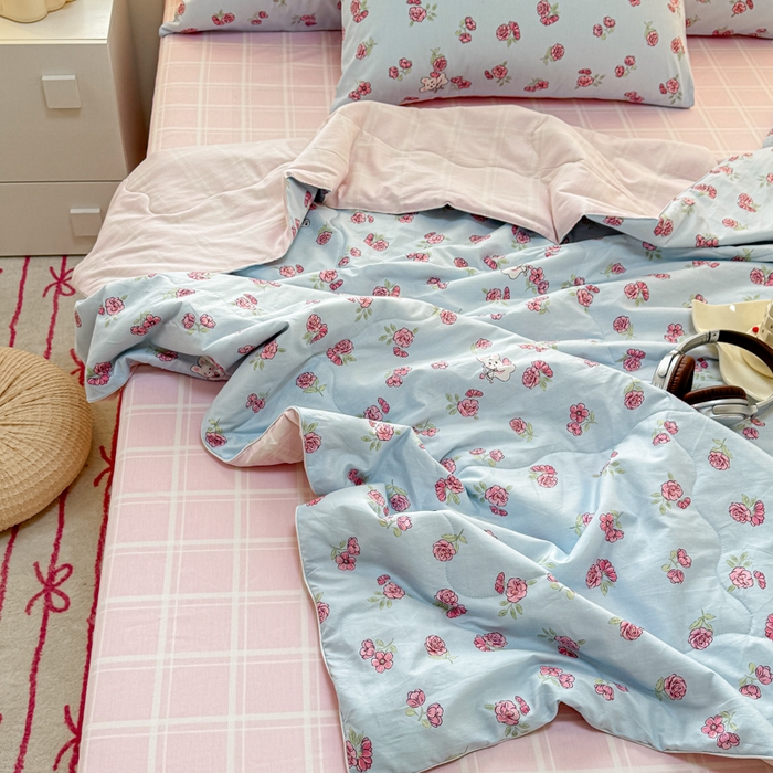 91家纺网 家纺一手货源 找家纺 （总）洺兰家居 2025新款A类全棉印花麻绳款夏被四件套