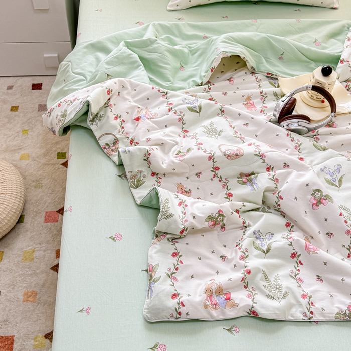 91家纺网 家纺一手货源 找家纺 （总）洺兰家居 2025新款A类全棉印花麻绳款夏被四件套