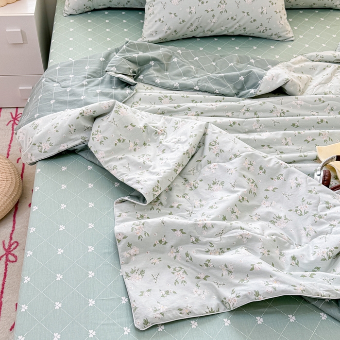 91家纺网 家纺一手货源 找家纺 （总）洺兰家居 2025新款A类全棉印花麻绳款夏被四件套