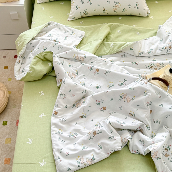 91家纺网 家纺一手货源 找家纺 （总）洺兰家居 2025新款A类全棉印花麻绳款夏被四件套