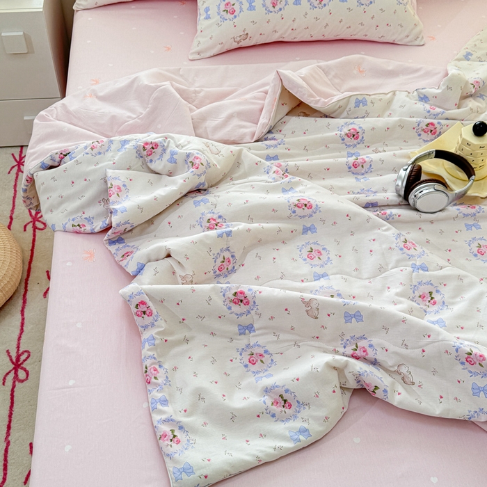 91家纺网 家纺一手货源 找家纺 （总）洺兰家居 2025新款A类全棉印花麻绳款夏被四件套