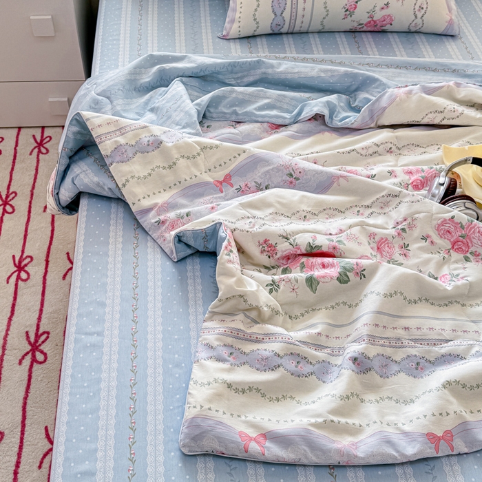 91家纺网 家纺一手货源 找家纺 （总）洺兰家居 2025新款A类全棉印花麻绳款夏被四件套