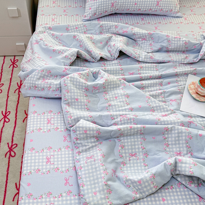 91家纺网 家纺一手货源 找家纺 （总）洺兰家居 2025新款A类全棉印花麻绳款夏被四件套