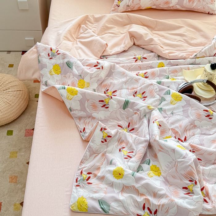 91家纺网 家纺一手货源 找家纺 （总）洺兰家居 2025新款A类全棉印花麻绳款夏被四件套