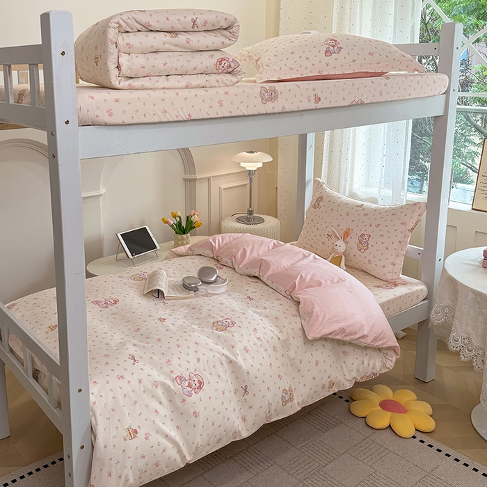 91家纺网 家纺一手货源 找家纺 （总）壹贝家纺 2025新款学生季喷气全棉跑量宿舍三件套（提供买家秀）