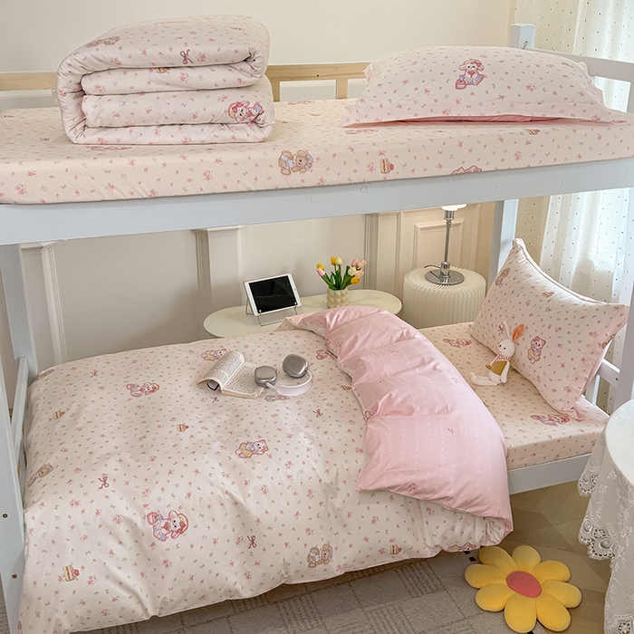 91家纺网 家纺一手货源 找家纺 （总）壹贝家纺 2025新款学生季喷气全棉跑量宿舍三件套（提供买家秀）