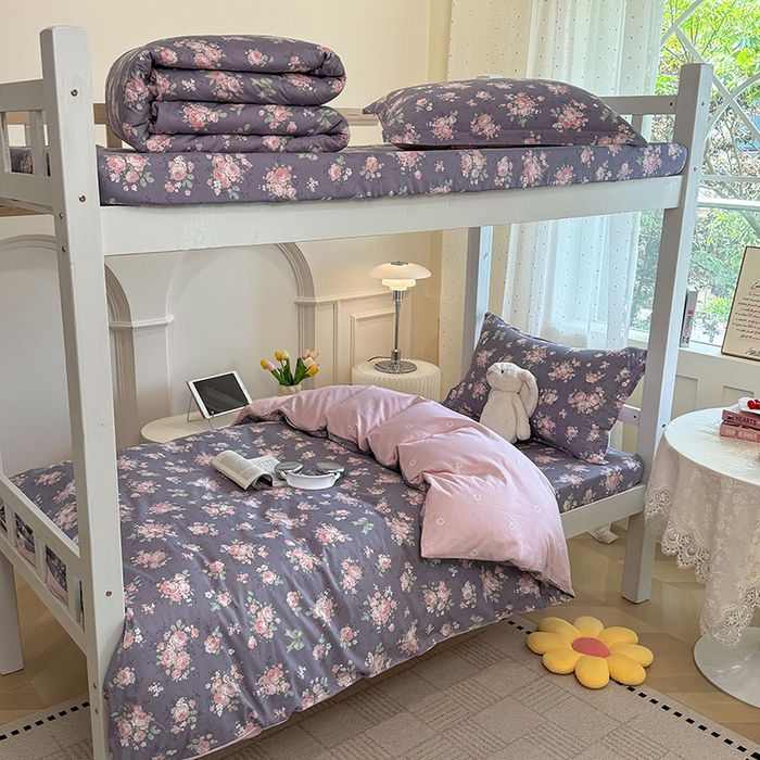 91家纺网 家纺一手货源 找家纺 （总）壹贝家纺 2025新款学生季喷气全棉跑量宿舍三件套（提供买家秀）