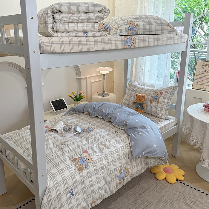 91家纺网 家纺一手货源 找家纺 （总）壹贝家纺 2025新款学生季喷气全棉跑量宿舍三件套（提供买家秀）