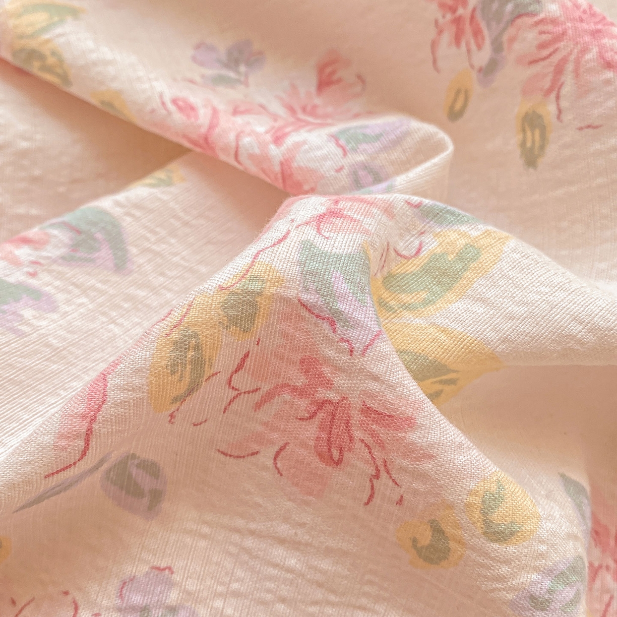 91家纺网 家纺一手货源 找家纺 眠势力 2025新款云感双层纱被套三件套ins奶油风云感超柔被罩单件四季款 粉调花海