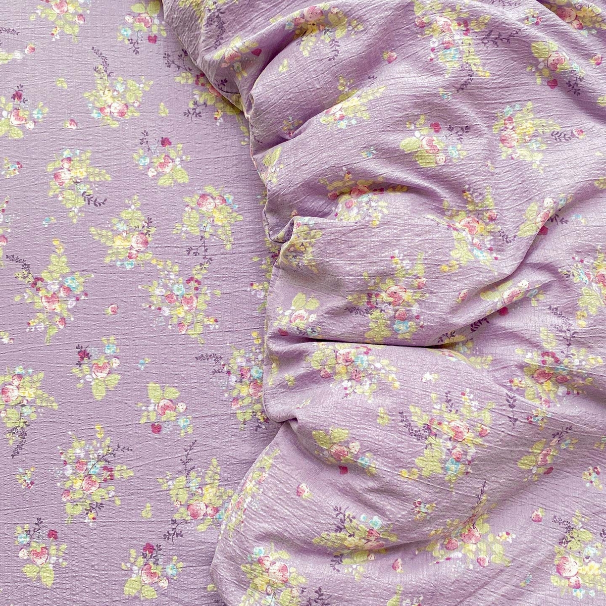 眠势力 2025新款云感双层纱被套三件套ins奶油风云感超柔被罩单件四季款 紫色花海