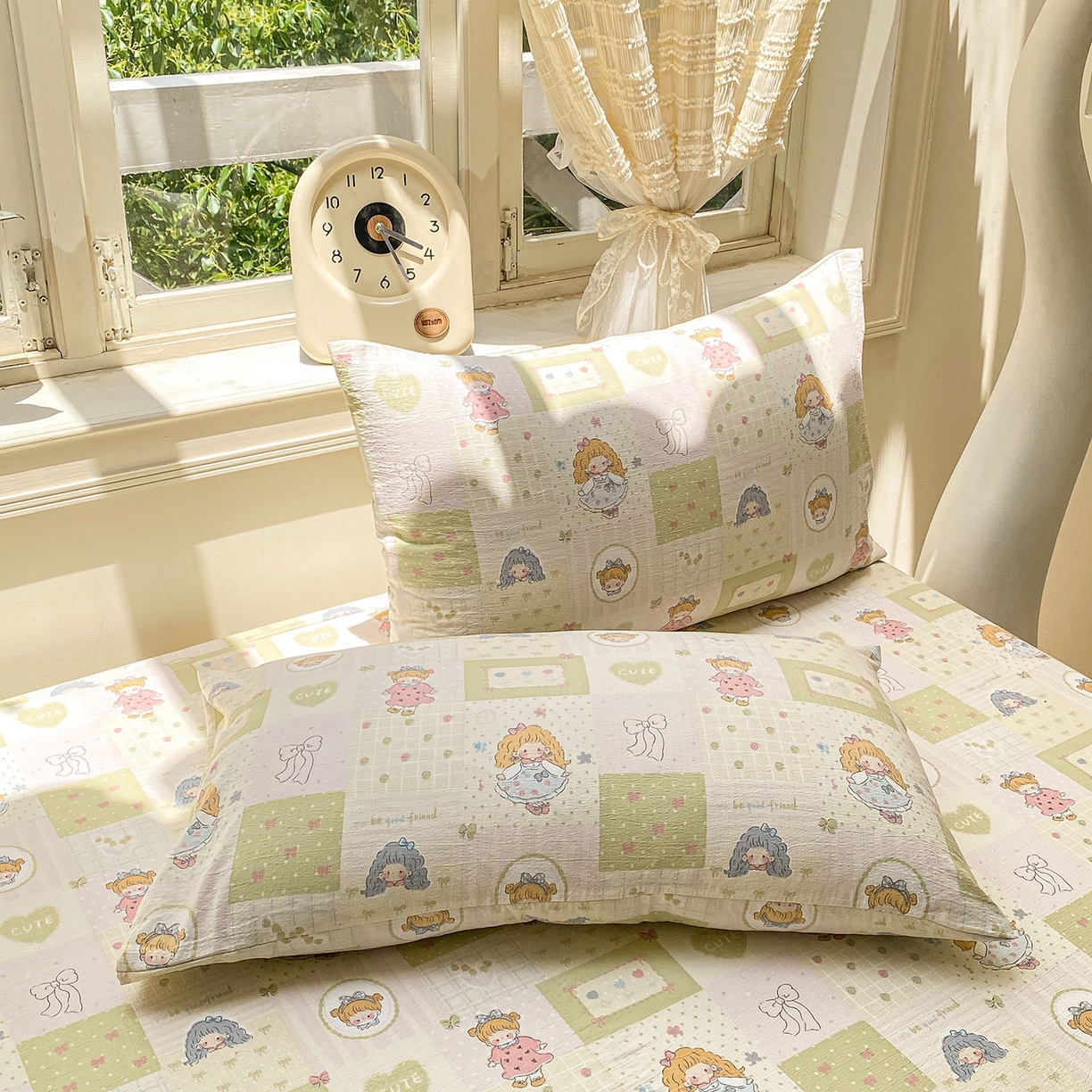 91家纺网 家纺一手货源 找家纺 眠势力 2025新款云感双层纱被套三件套ins奶油风云感超柔被罩单件四季款 小公举