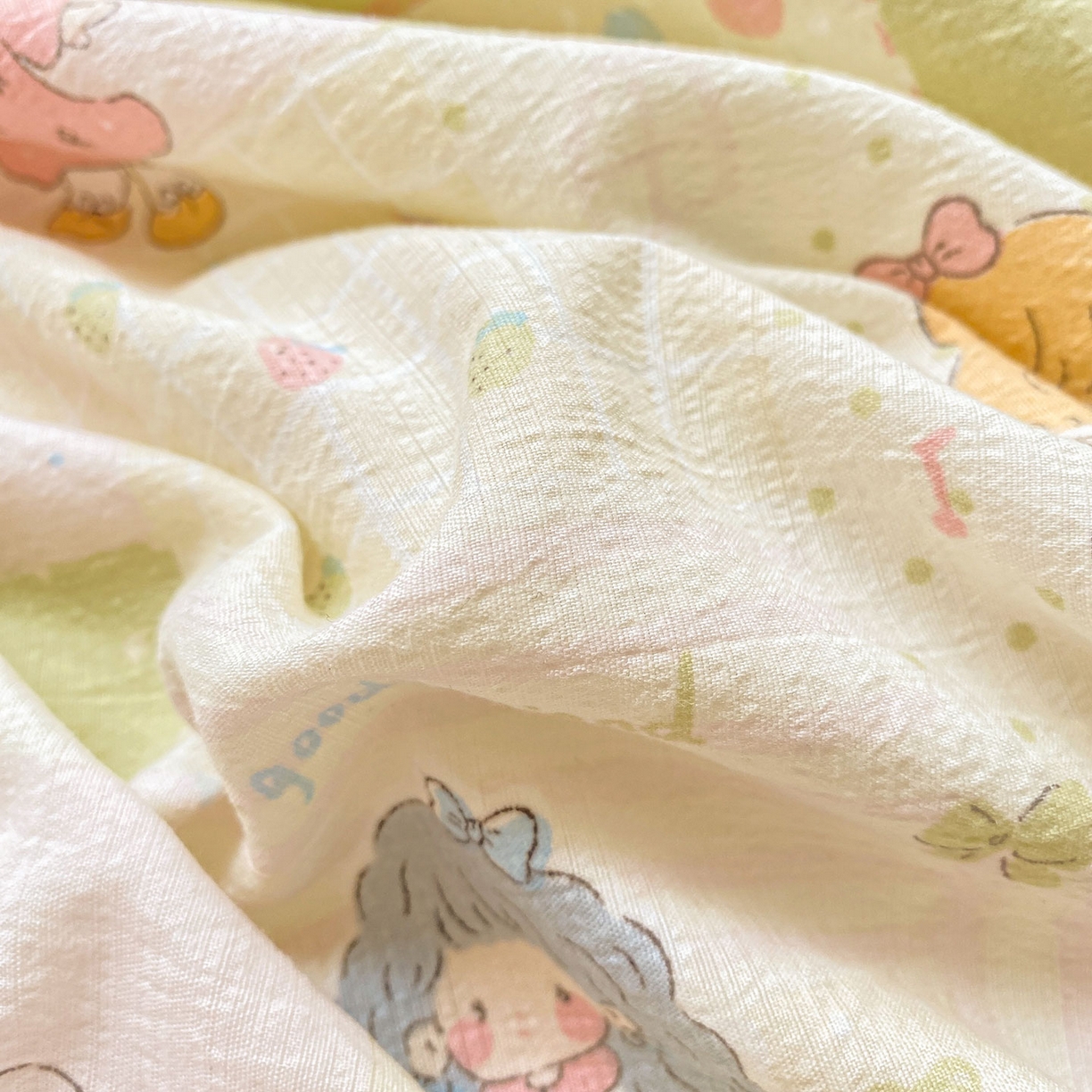 91家纺网 家纺一手货源 找家纺 眠势力 2025新款云感双层纱被套三件套ins奶油风云感超柔被罩单件四季款 小公举