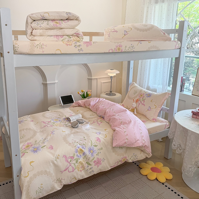 91家纺网 家纺一手货源 找家纺 壹贝家纺 2025新款学生季喷气全棉跑量宿舍三件套（提供买家秀） 新恰如初