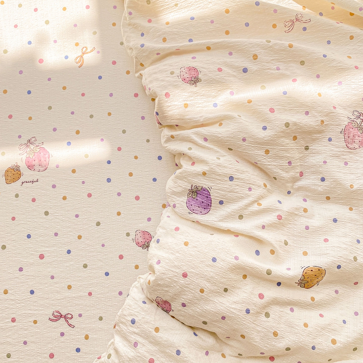 91家纺网 家纺一手货源 找家纺 （总）眠势力 2025新款云感双层纱被套三件套ins奶油风云感超柔被罩单件四季款