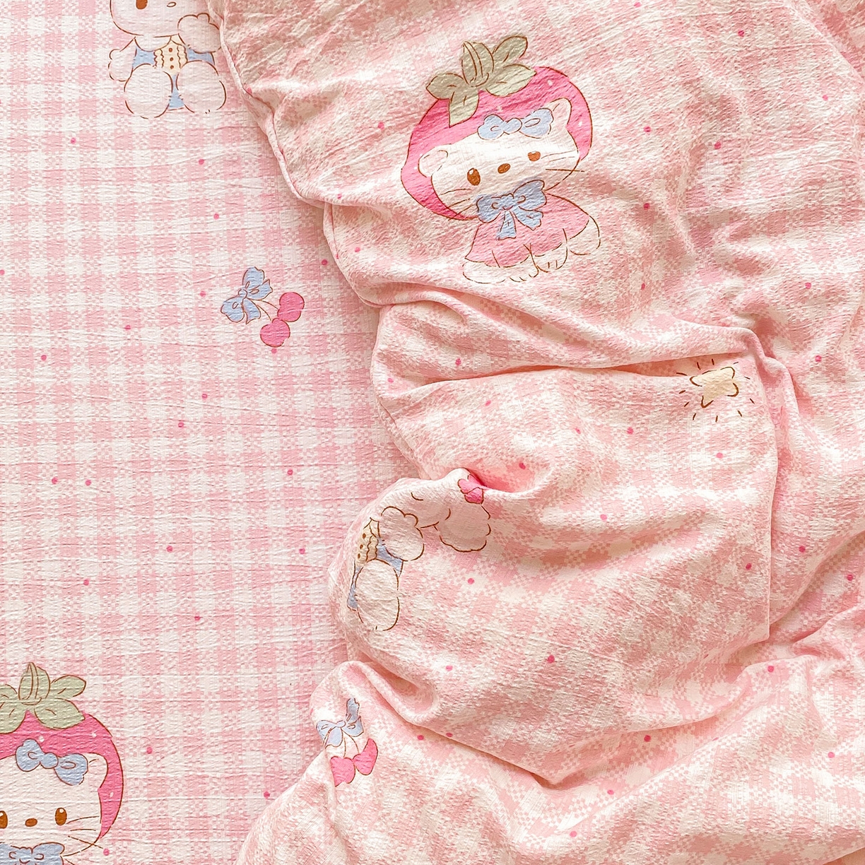 91家纺网 家纺一手货源 找家纺 （总）眠势力 2025新款云感双层纱被套三件套ins奶油风云感超柔被罩单件四季款