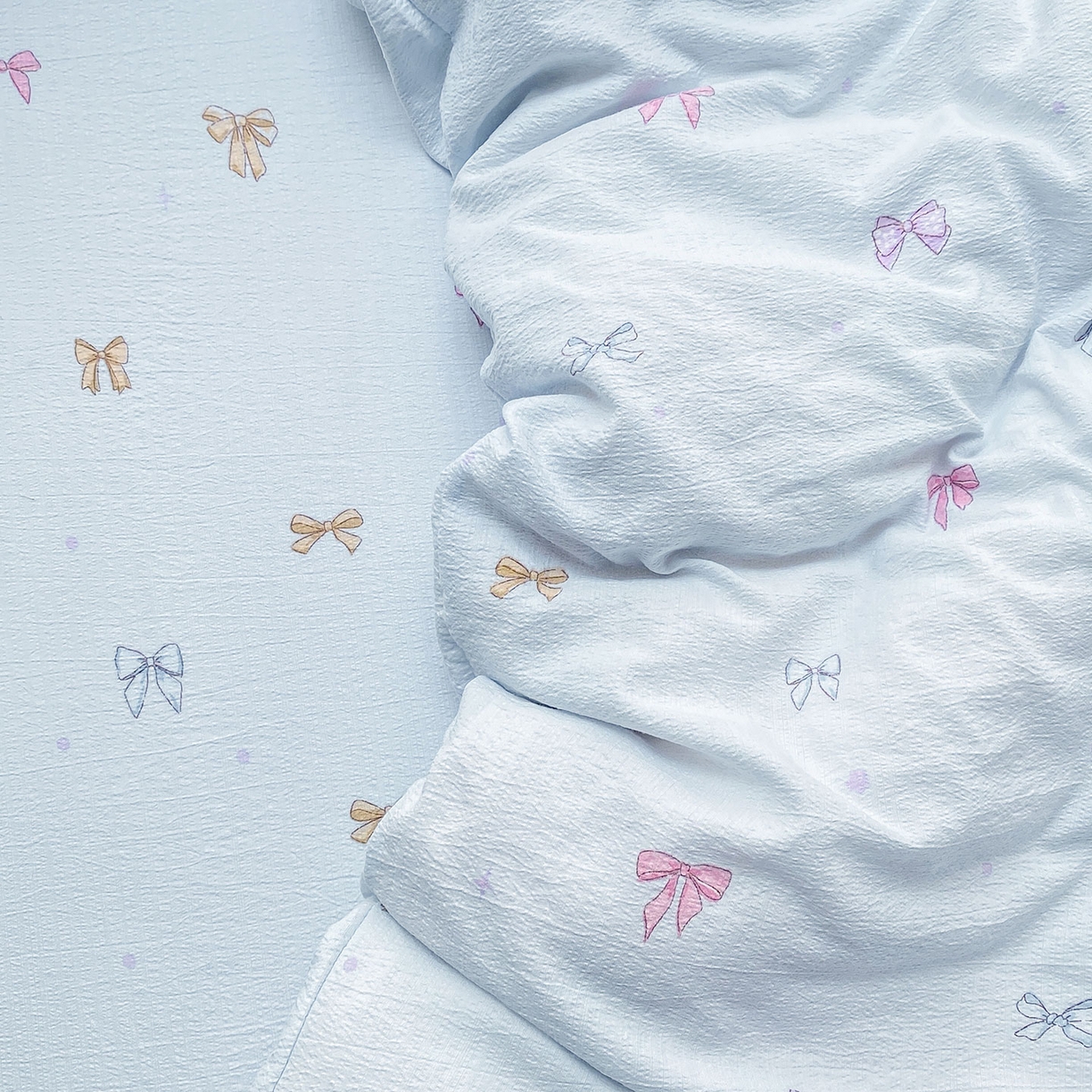 91家纺网 家纺一手货源 找家纺 （总）眠势力 2025新款云感双层纱被套三件套ins奶油风云感超柔被罩单件四季款